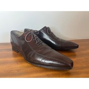 FRATELLI ROSSETTI Dark Brown Pointed Toe Oxford Lace Up Dress Shoes Men's Size 9